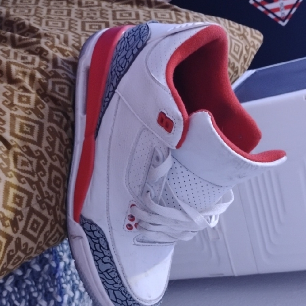 Jordan White and Red Sneakers